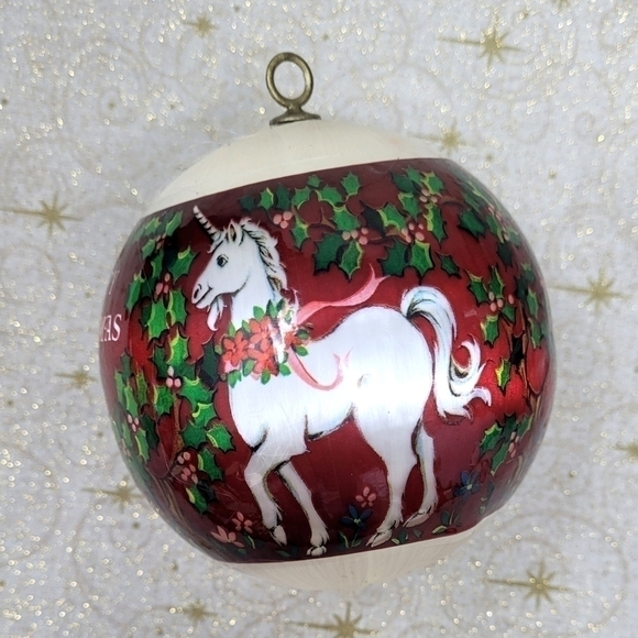 🎈4items/$25 vintage Unicorn silk thread christmas holiday ornament - Picture 6 of 6